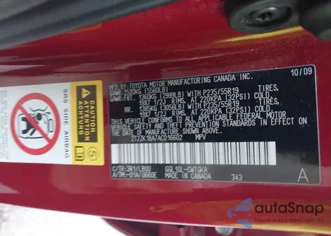 2010 Lexus Rx 350 из США, поврежденный, VIN 2T2ZK1BA7AC016602